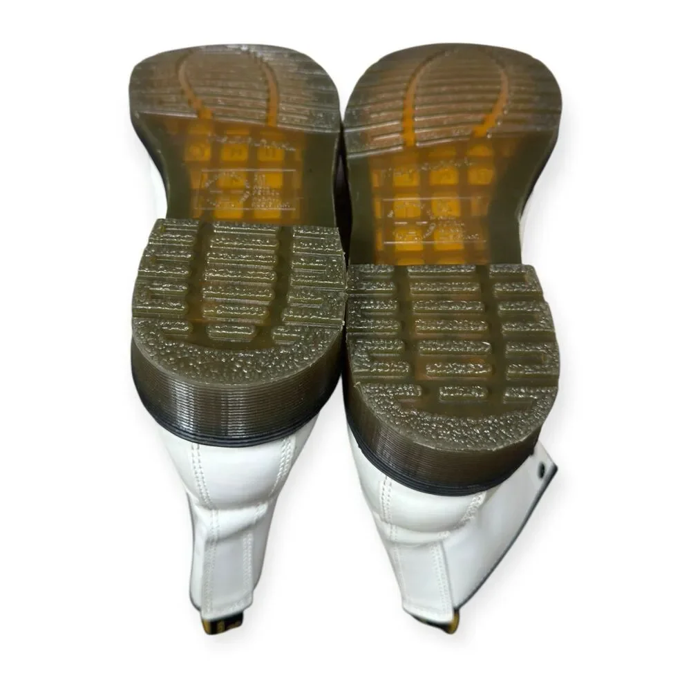 Dr Martens 11822 White Leather 8 Eye Lace Up Combat Ankle Boots Womens‎ Sz 9